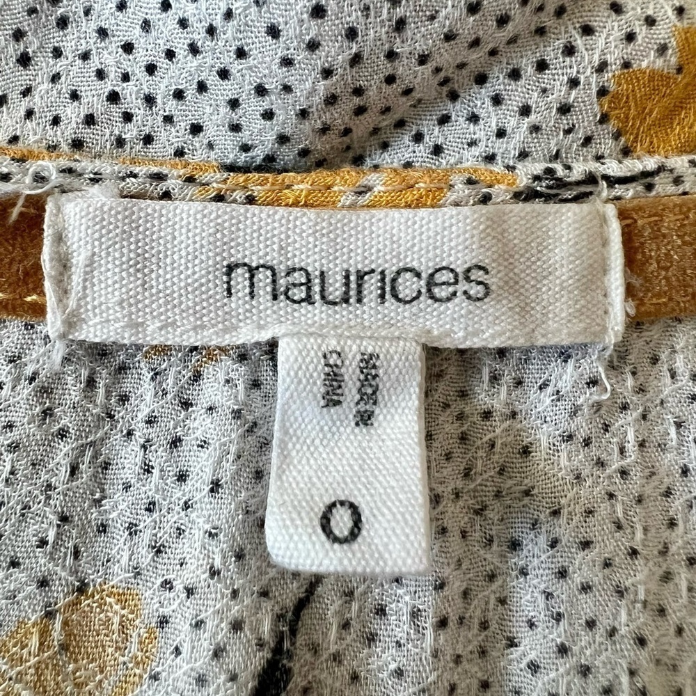 Maurice’s Floral V NeckTie Waist 3/4 Sleeve Top Women’s 0X - Picture 9 of 10